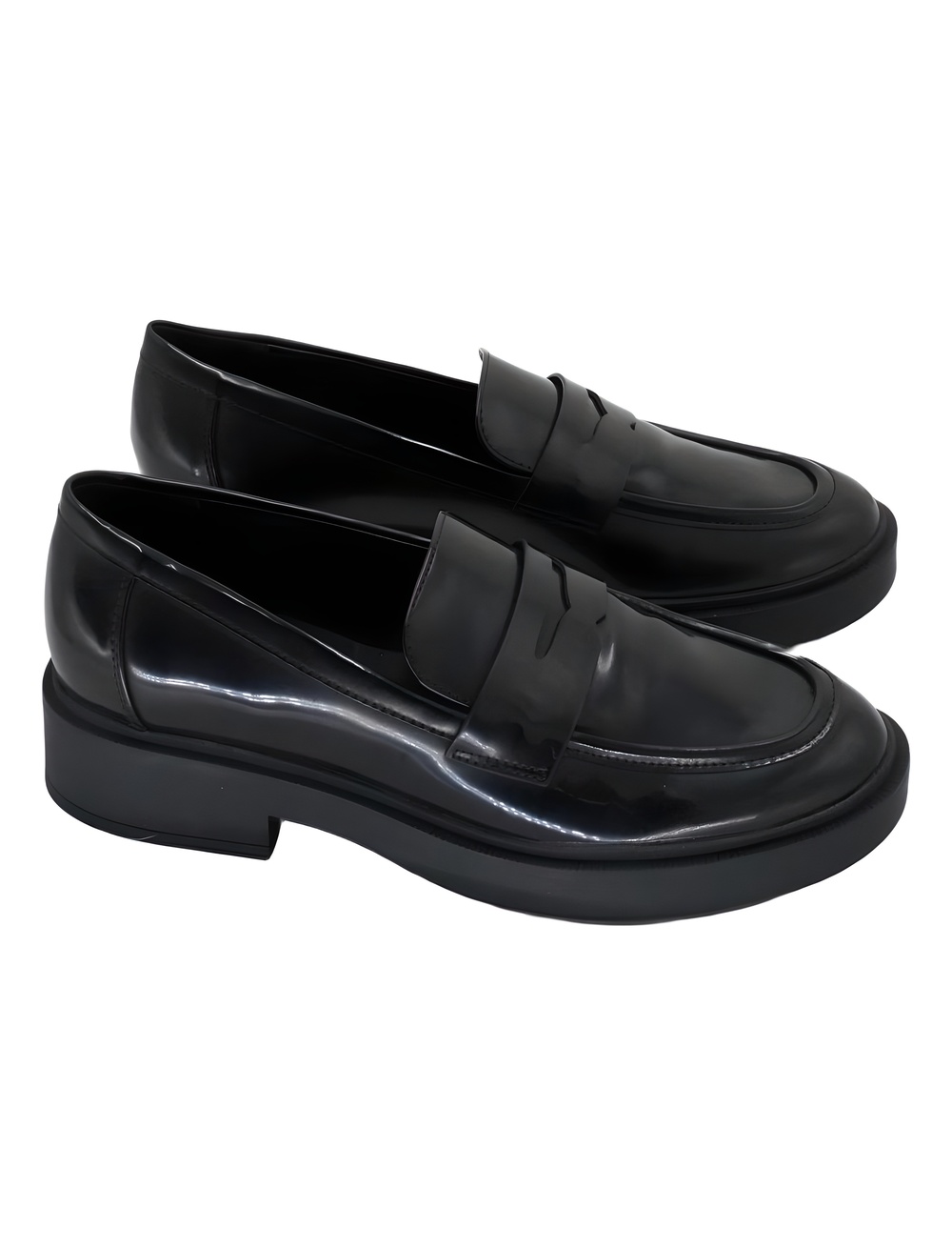 Calvin Klein Womens Otinya Almond Black Patent Penny Loafers Size 8.5M - Picture 5 of 6